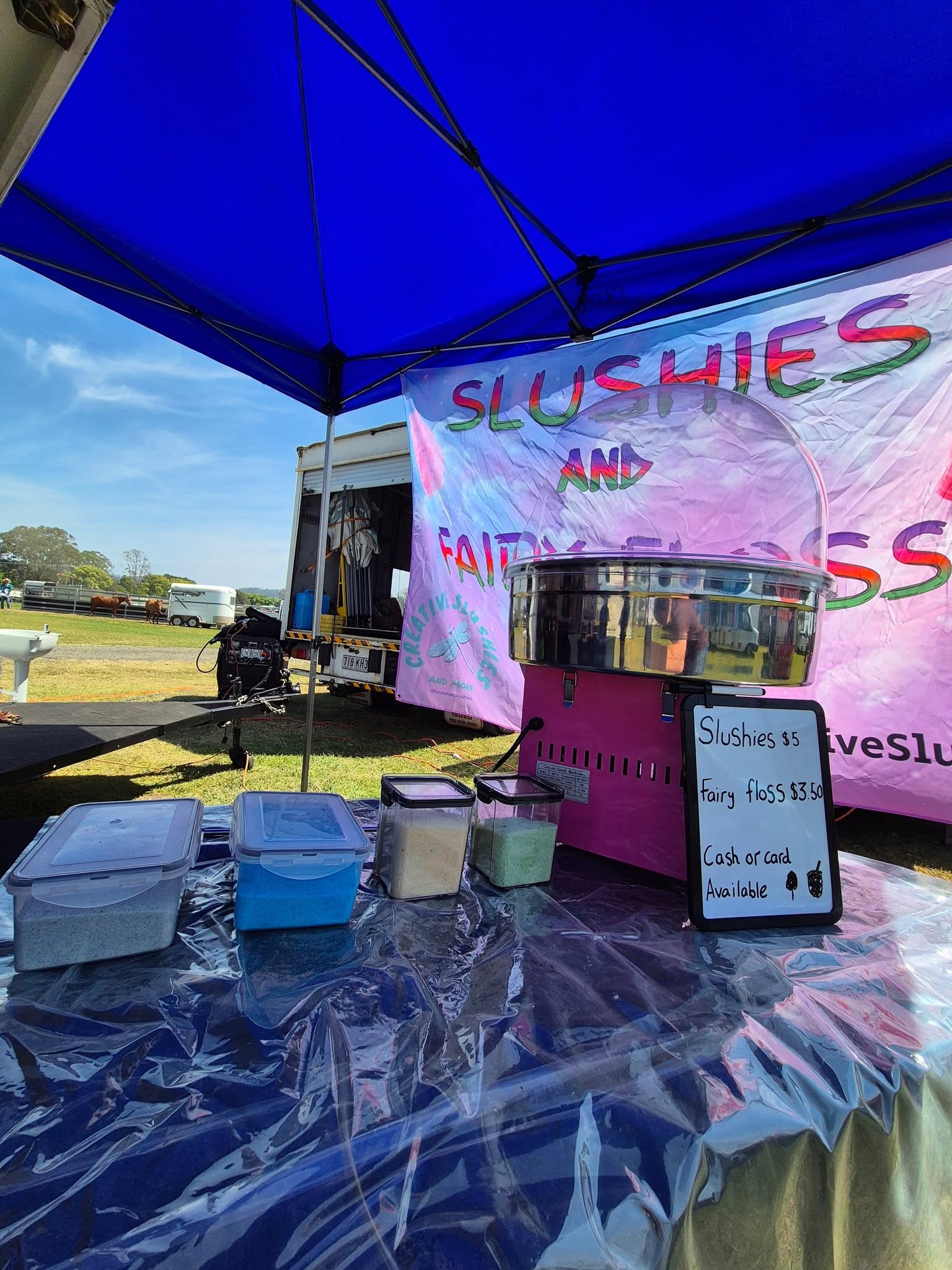 Fairy floss being made at an event
